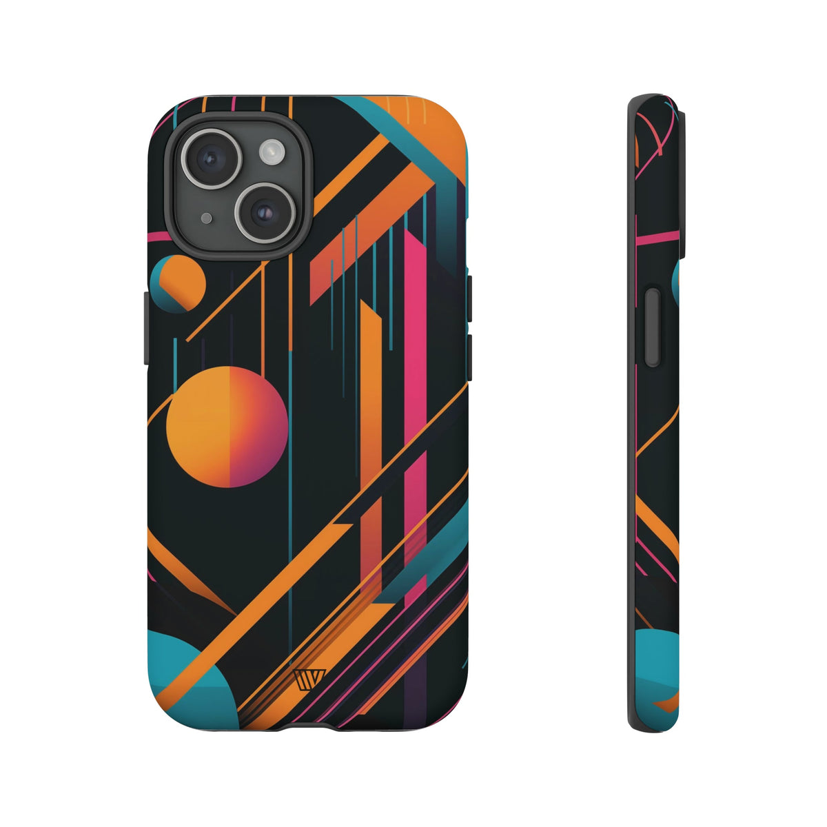 Tough Phone Case Dual-Layer Impact Resistant BOLD RETRO LINES