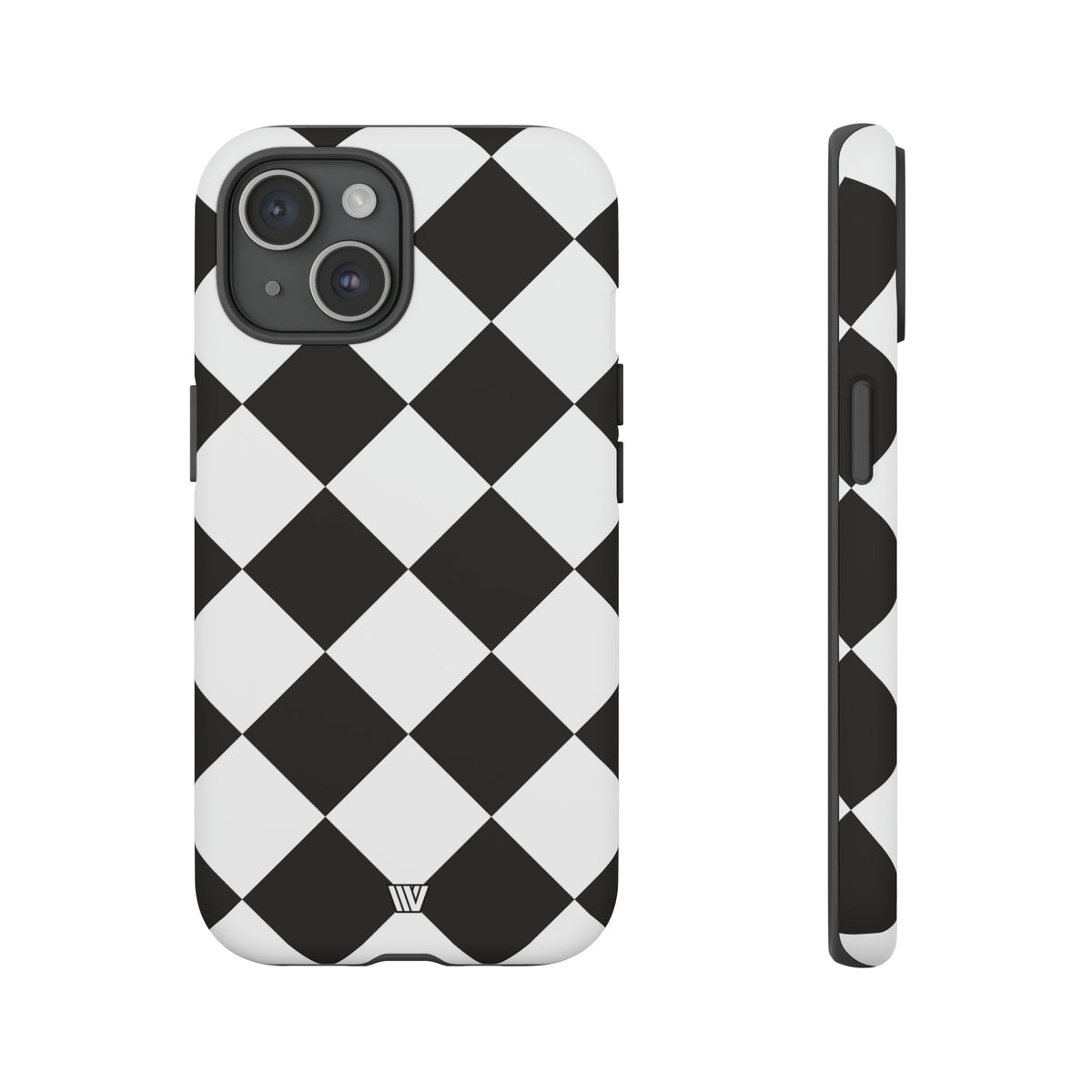 Black & White Diamond Tough Phone Case Dual-layer Protection