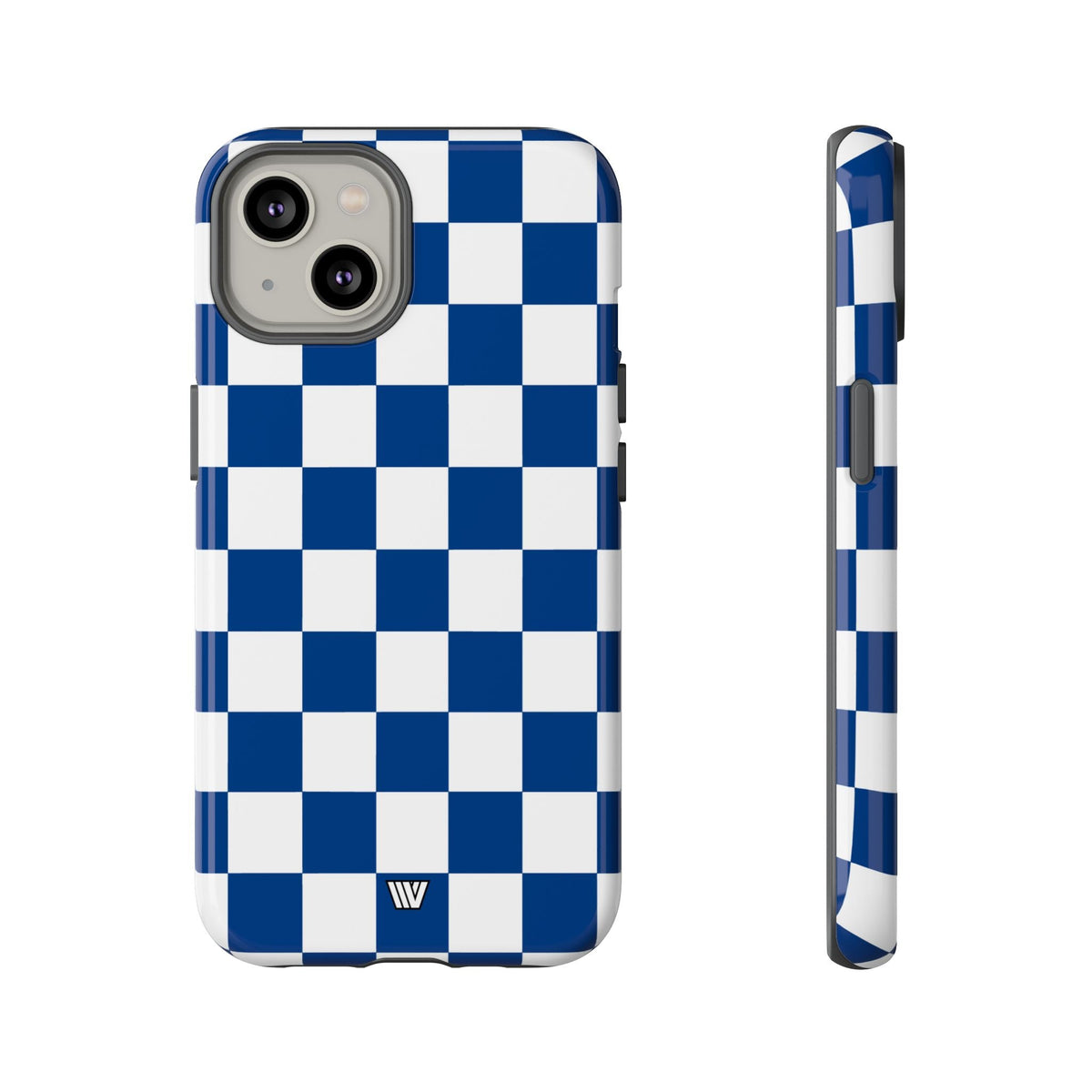 Blue White Checkerboard Tough Phone Case