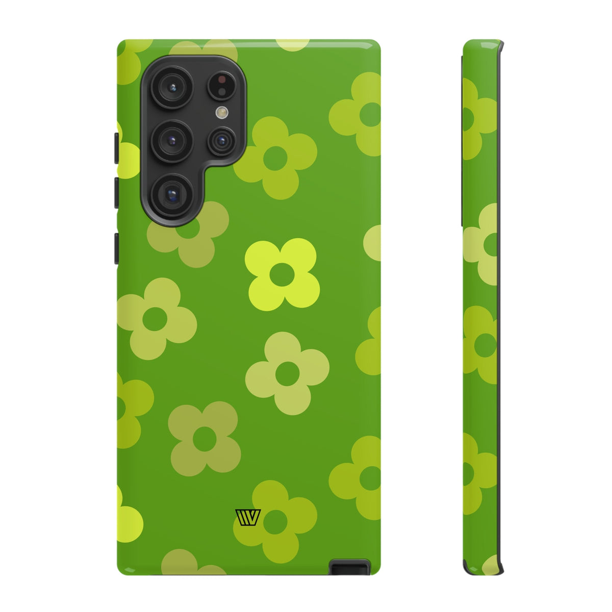 Green Retro Flowers Tough Phone Case
