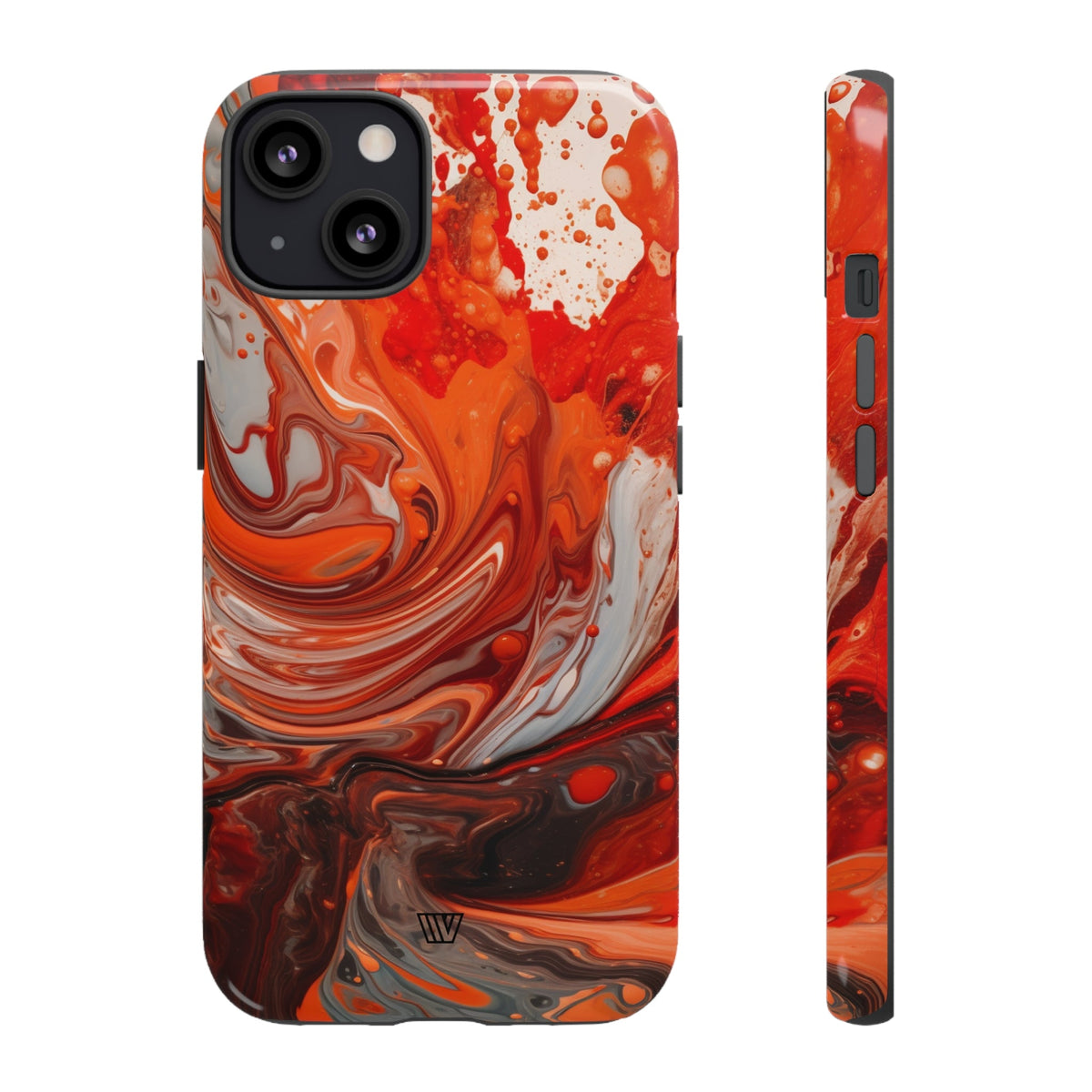 White Fire Paint Swirl Tough Phone Case