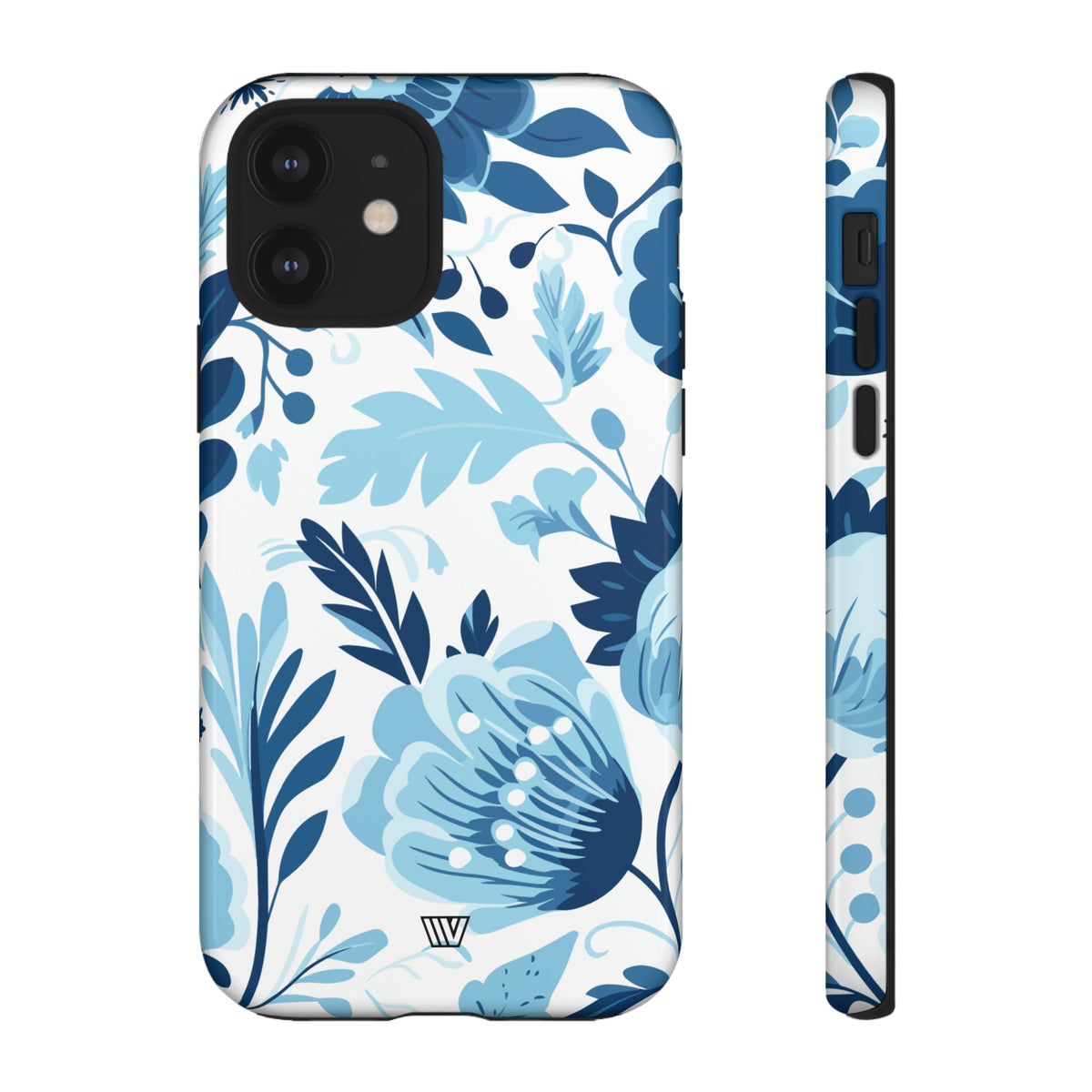 Blue White Flowers Tough Phone Case