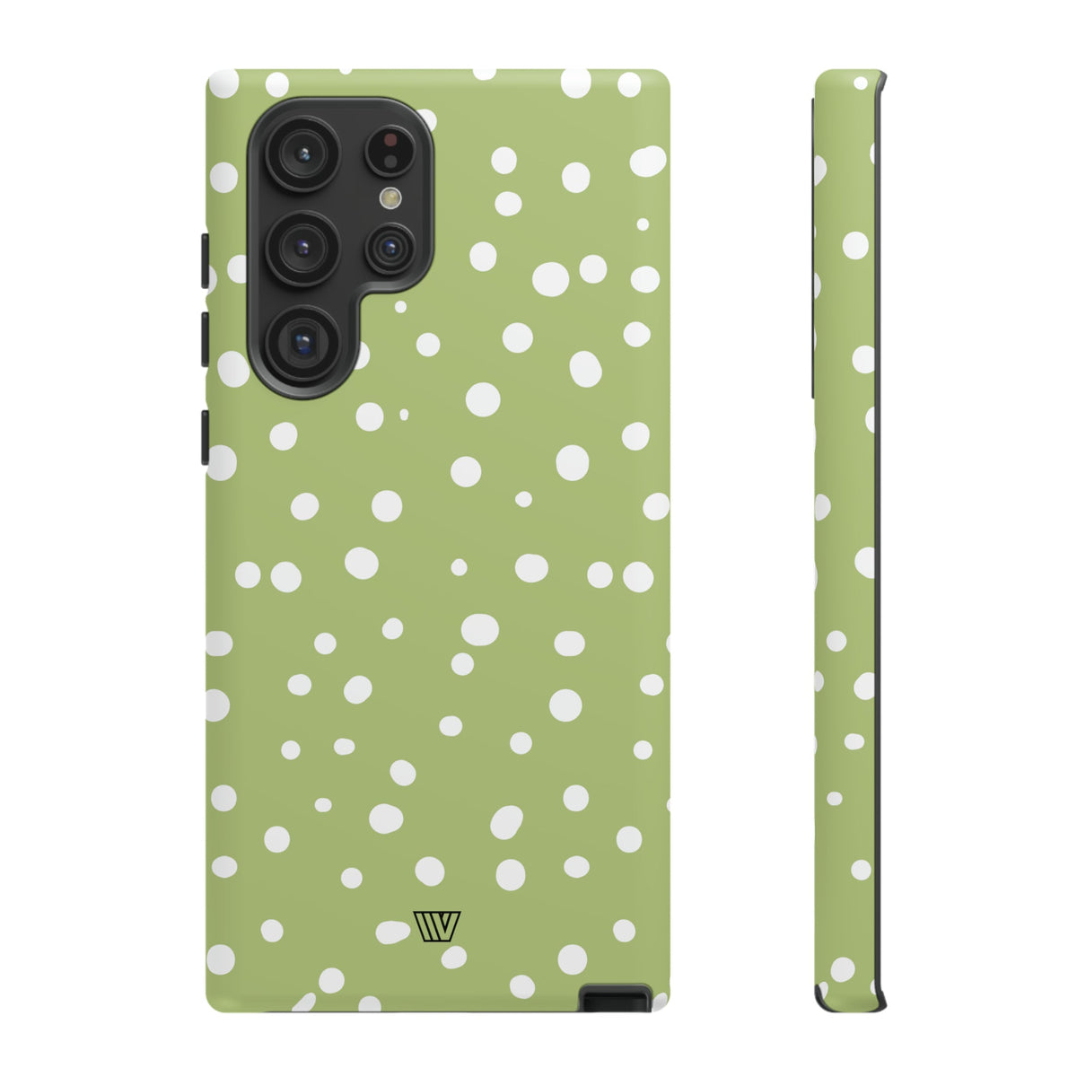 Tough Phone Case Dual-Layer Protection PALE OLIVE DOTS