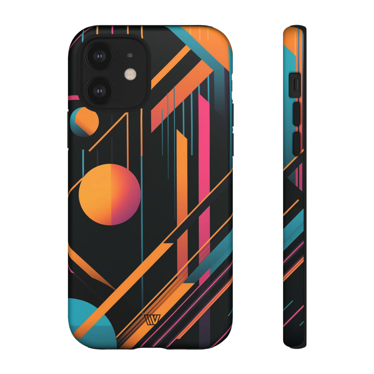 Tough Phone Case Dual-Layer Impact Resistant BOLD RETRO LINES
