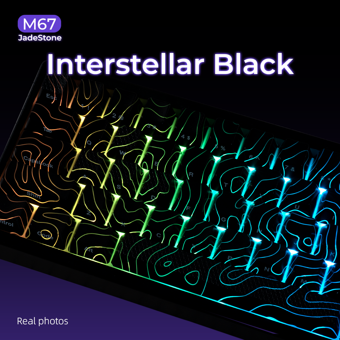 XVX M67 JadeStone Interstellar Black RGB Mechanical Keyboard 65% Layout