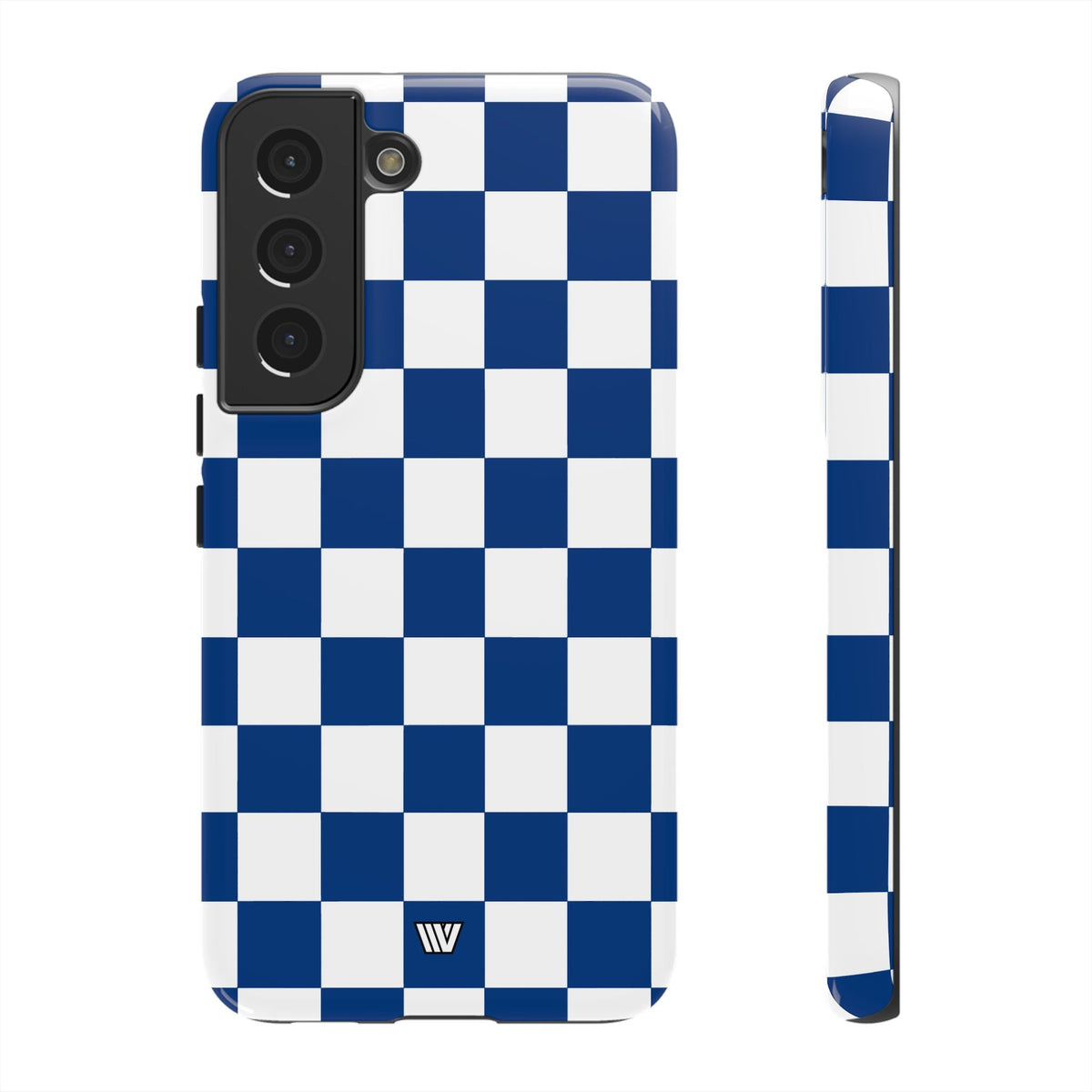 Blue White Checkerboard Tough Phone Case