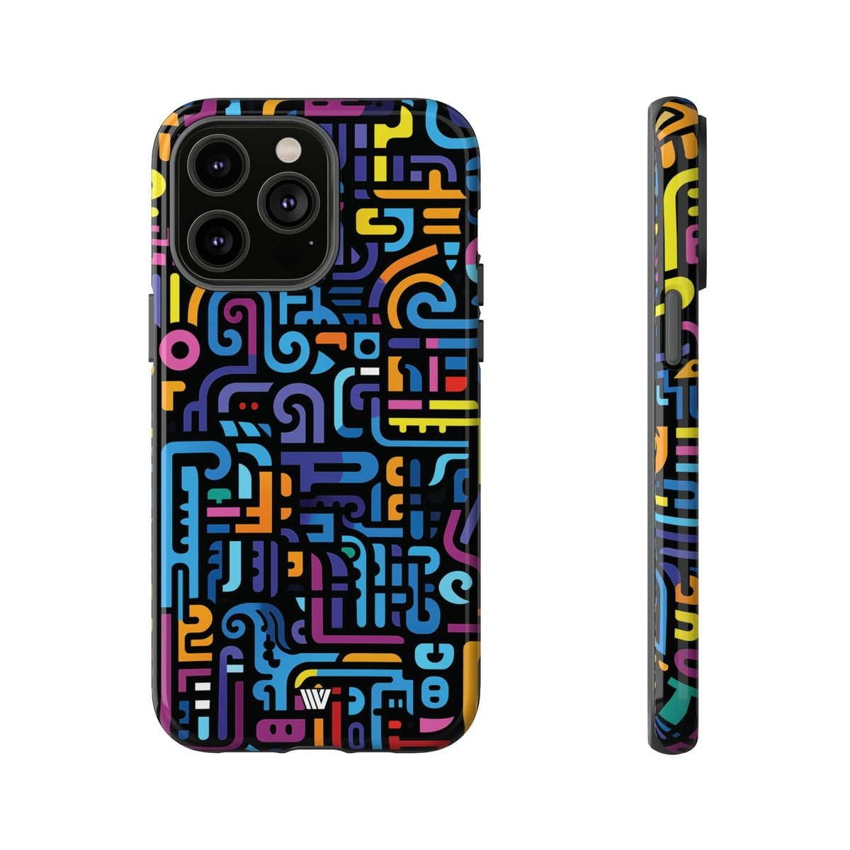 Tough Phone Case Dual-Layer Impact Resistant NEON GLYPHS