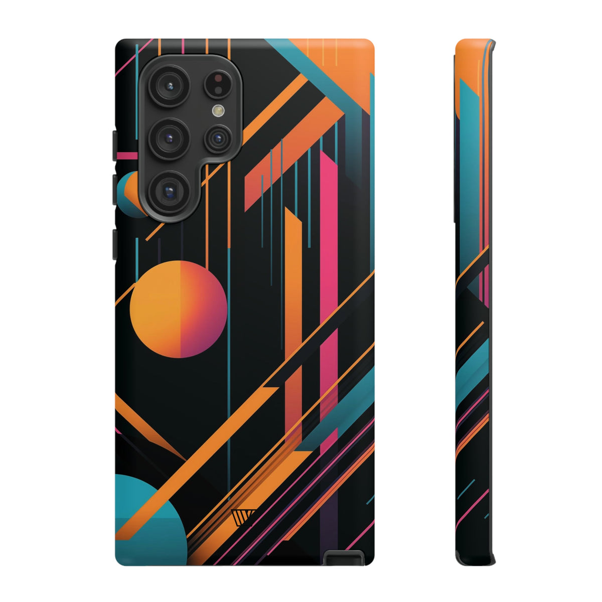 Tough Phone Case Dual-Layer Impact Resistant BOLD RETRO LINES