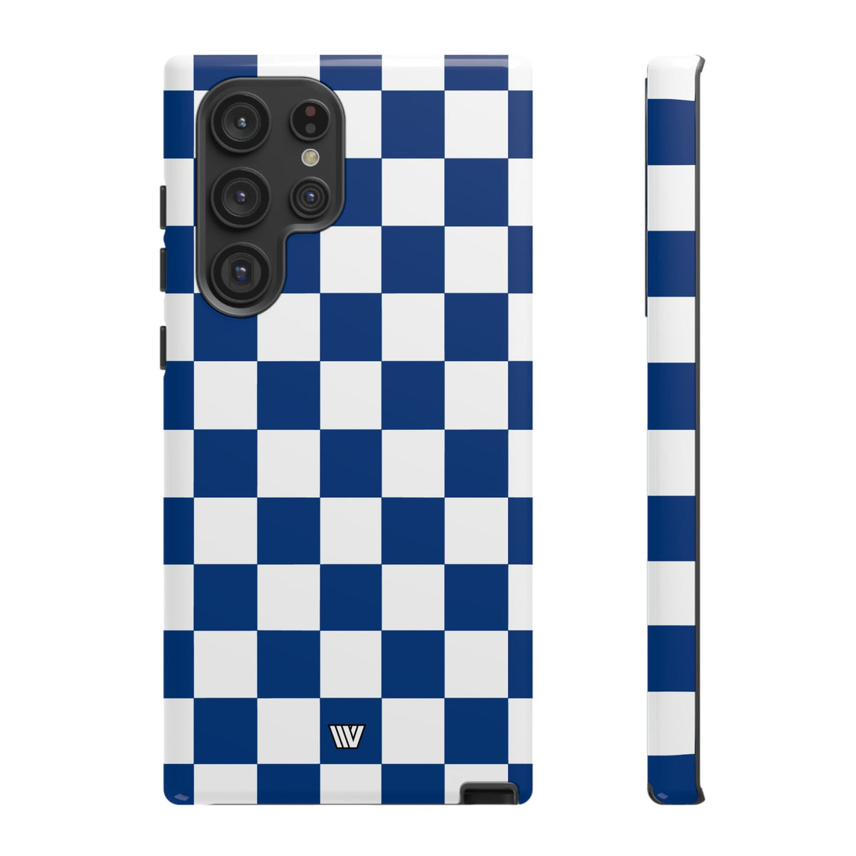 Blue White Checkerboard Tough Phone Case