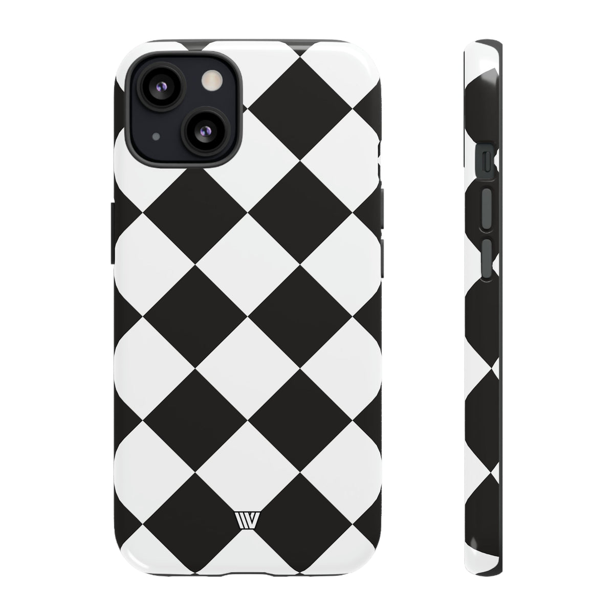 Black & White Diamond Tough Phone Case Dual-layer Protection