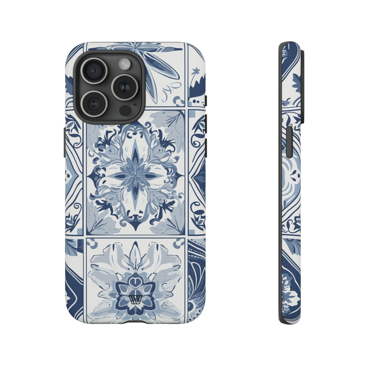 Blue White Tile Tough Impact-Resistant Phone Case