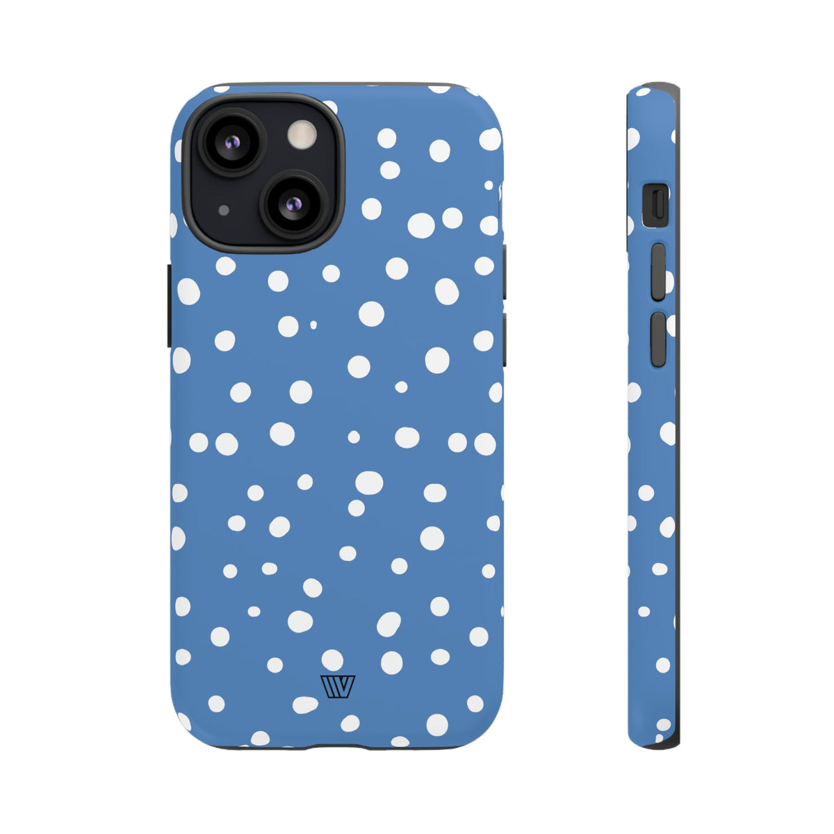 Dusty Blue Dots Tough Phone Case Dual-Layer Protection