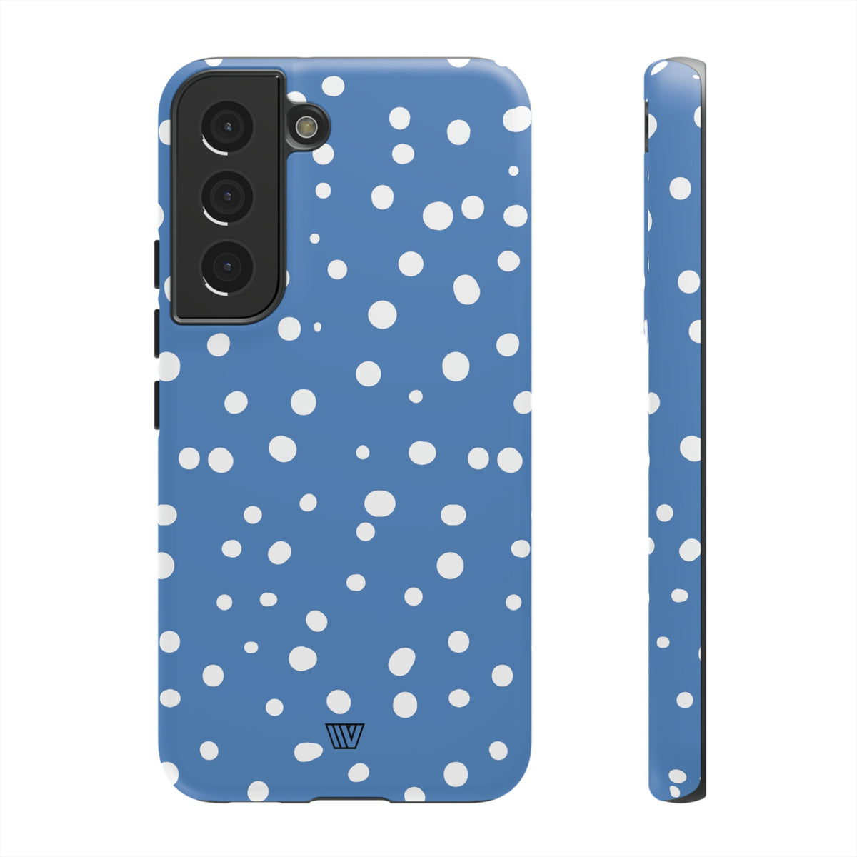 Dusty Blue Dots Tough Phone Case Dual-Layer Protection