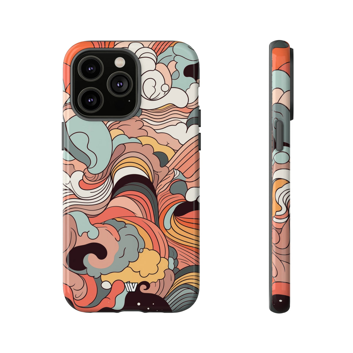 Abstract Doodle Clouds Tough Phone Case