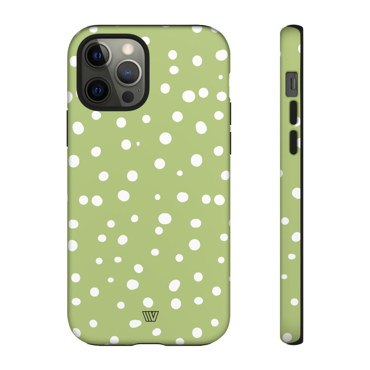Tough Phone Case Dual-Layer Protection PALE OLIVE DOTS