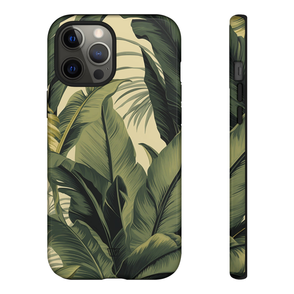 Tropical Leaves Tough Phone Case Dual-Layer Protection