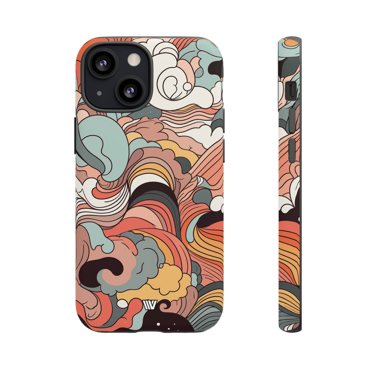 Abstract Doodle Clouds Tough Phone Case