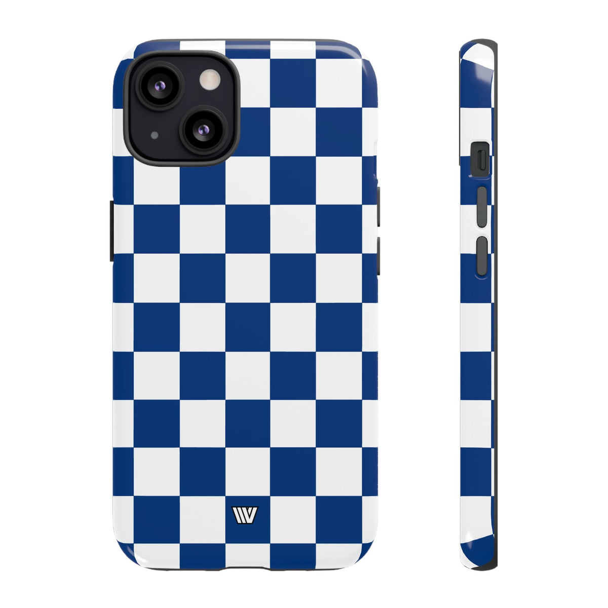 Blue White Checkerboard Tough Phone Case