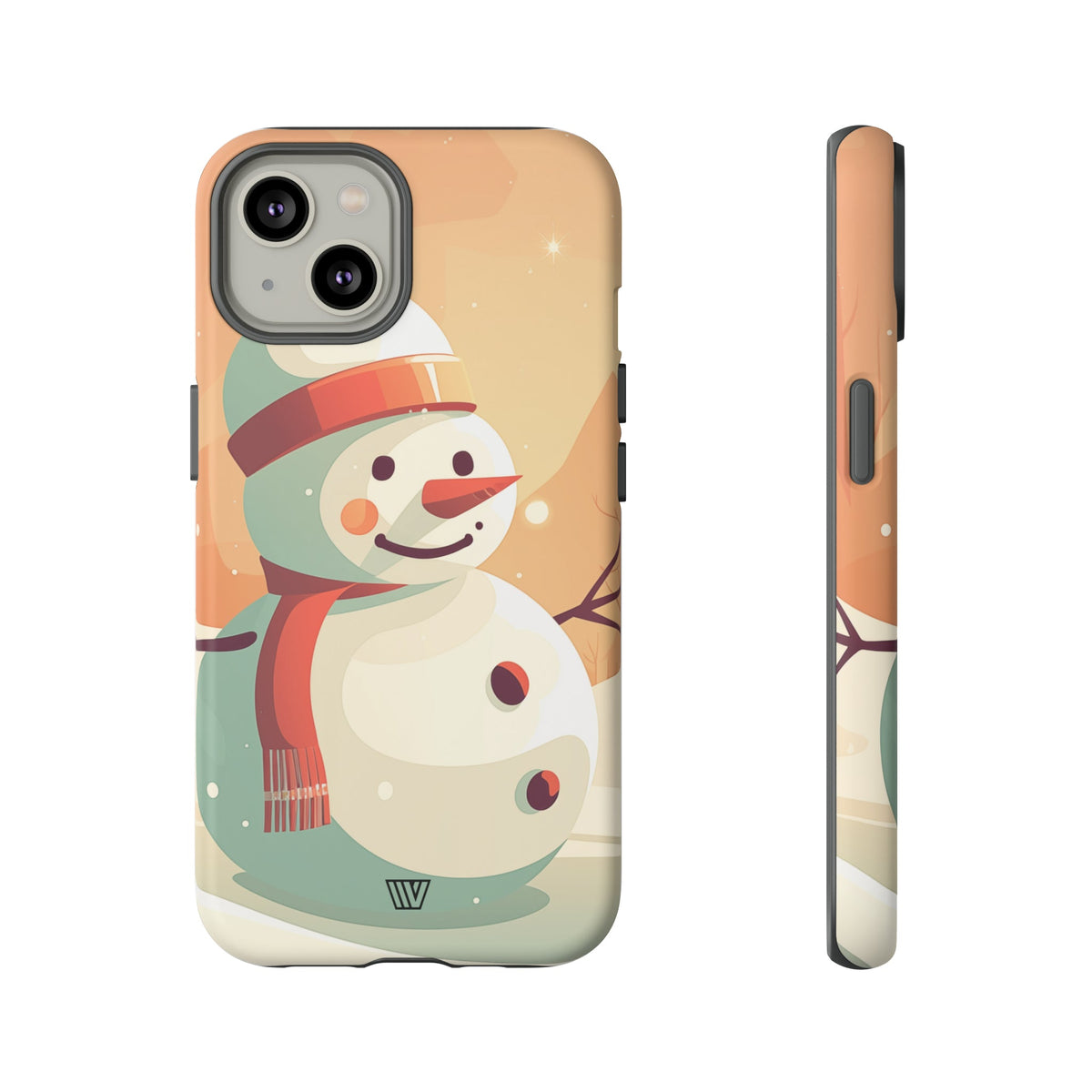 Tough Phone Case Impact Resistant Polycarbonate Dual-Layer SUNSET SNOWMAN