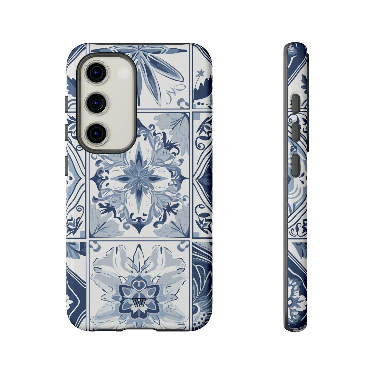 Blue White Tile Tough Impact-Resistant Phone Case