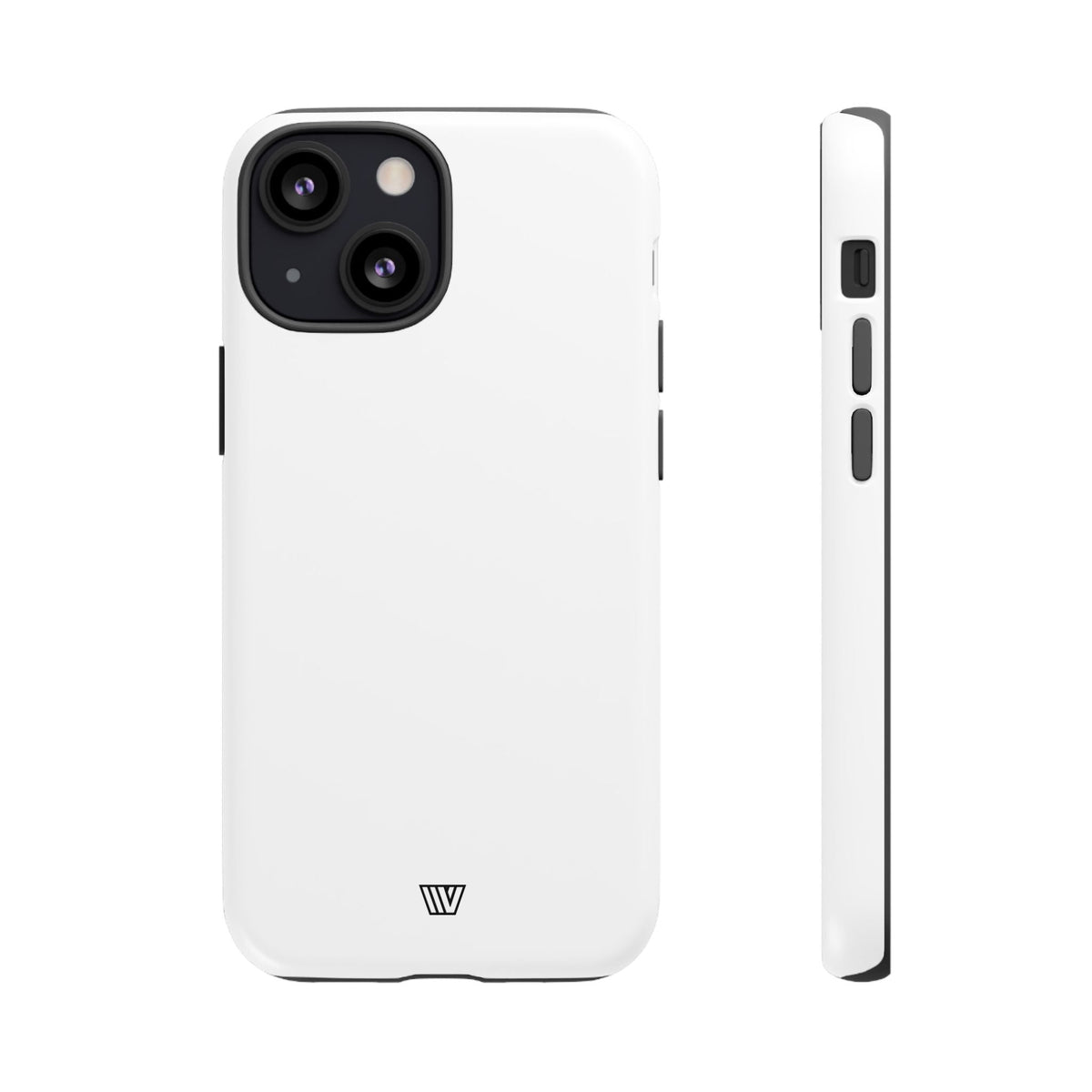 All White Tough Phone Case Protective Dual-Layer Polycarbonate Shell