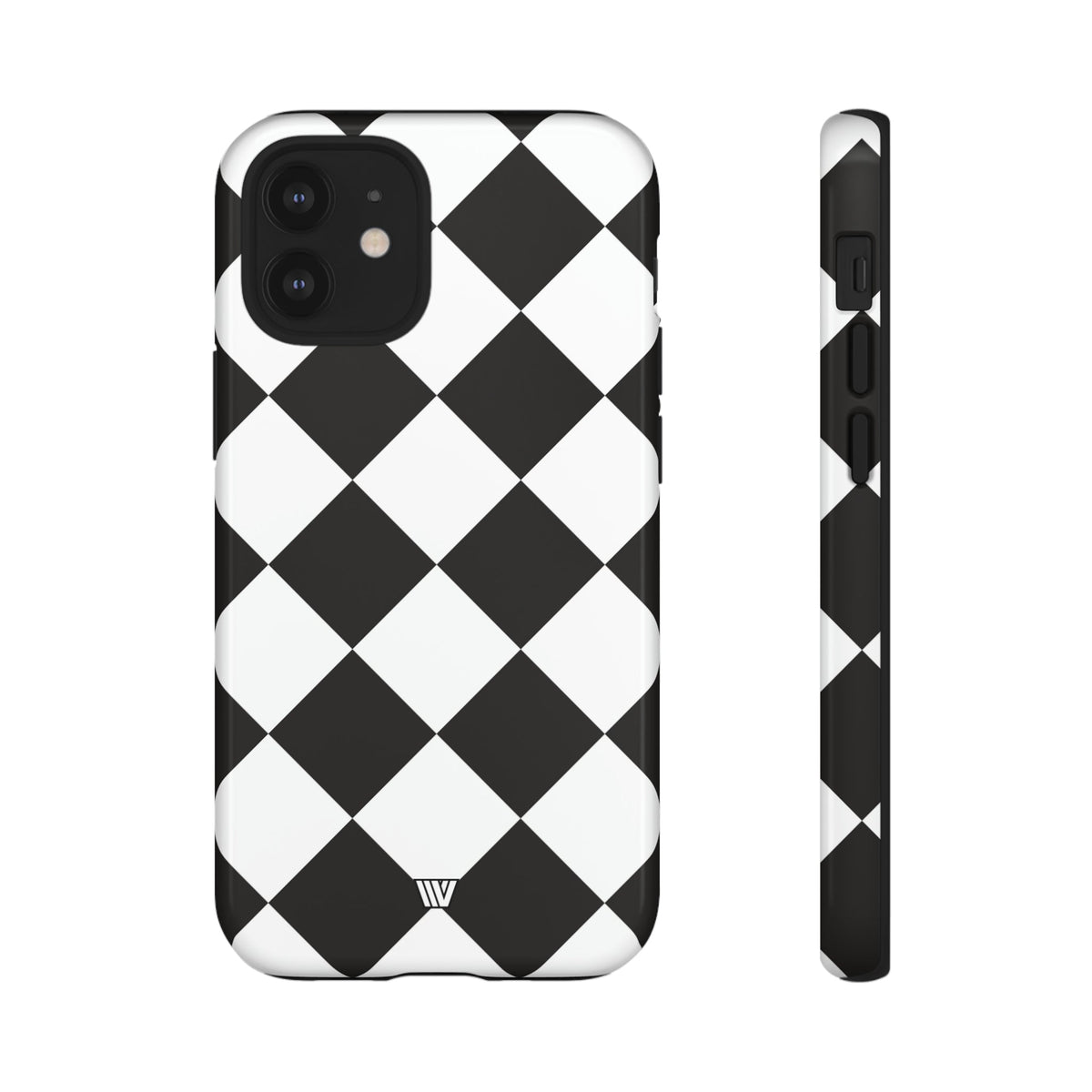 Black & White Diamond Tough Phone Case Dual-layer Protection