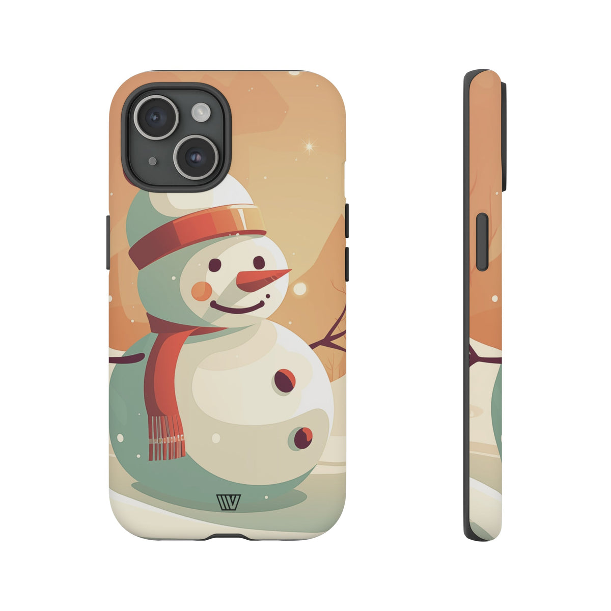 Tough Phone Case Impact Resistant Polycarbonate Dual-Layer SUNSET SNOWMAN