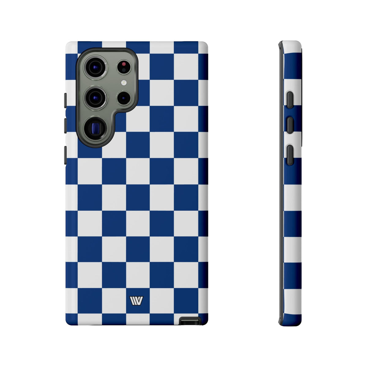 Blue White Checkerboard Tough Phone Case