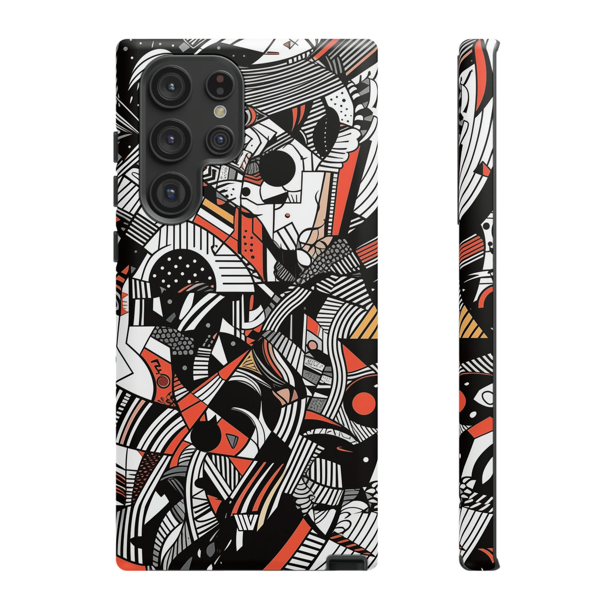 Abstract Doodle Tough Phone Case Dual-Layer Protection