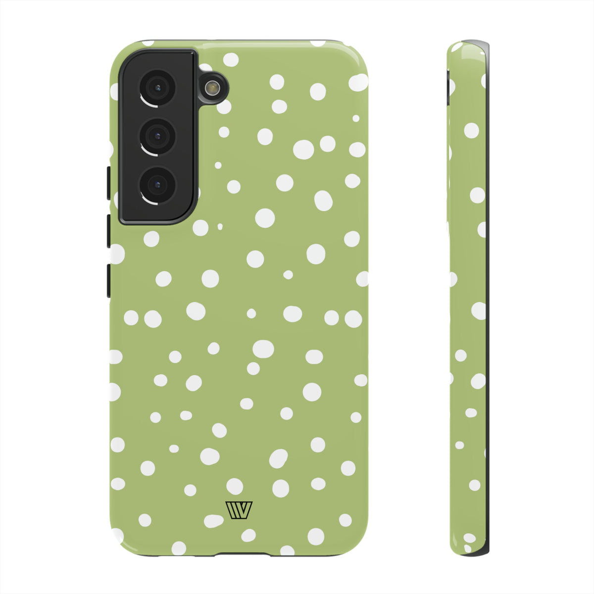 Tough Phone Case Dual-Layer Protection PALE OLIVE DOTS