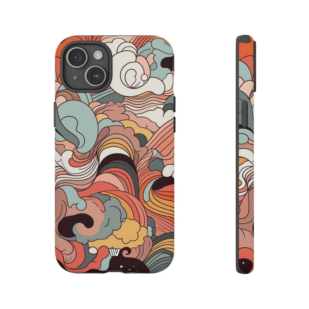 Abstract Doodle Clouds Tough Phone Case
