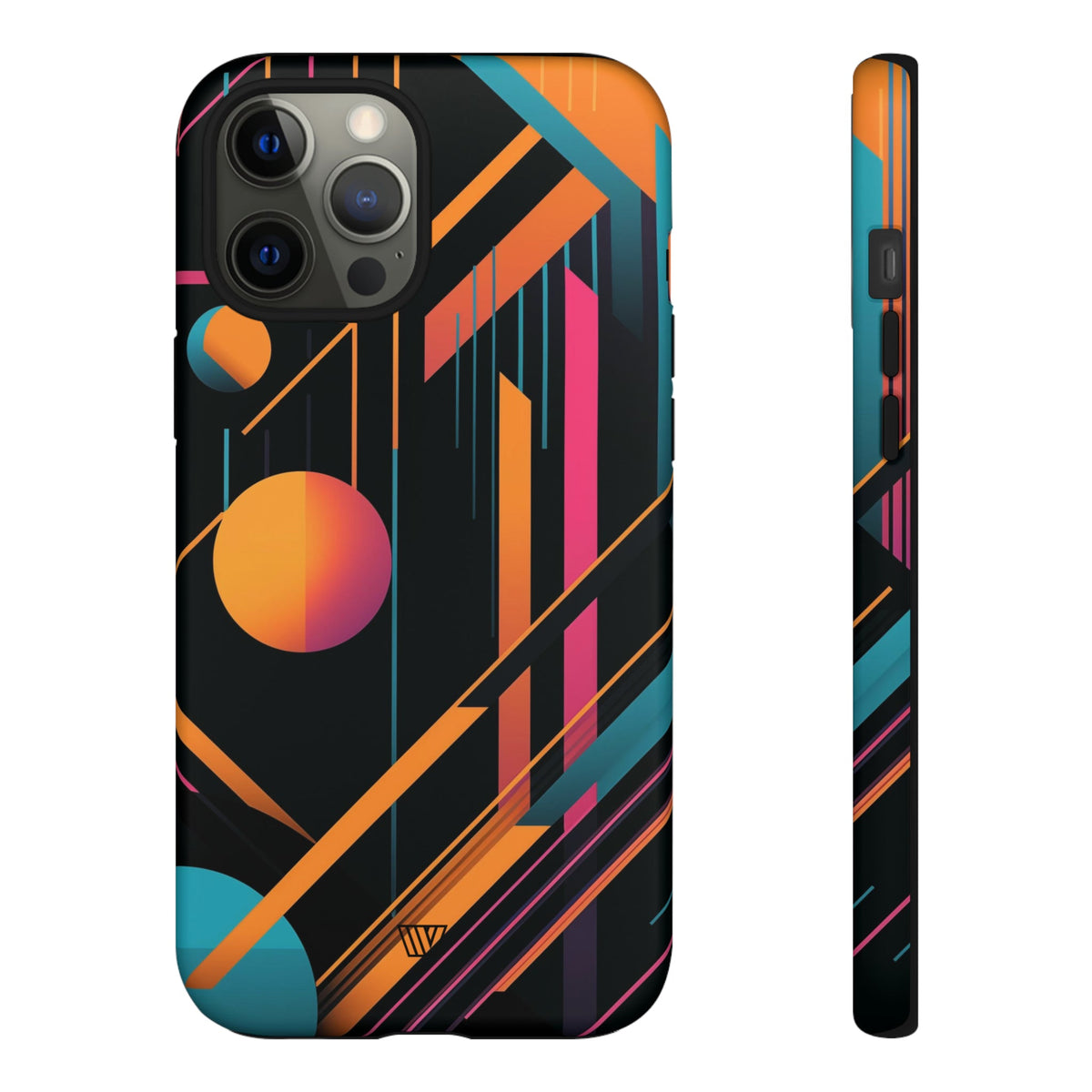 Tough Phone Case Dual-Layer Impact Resistant BOLD RETRO LINES