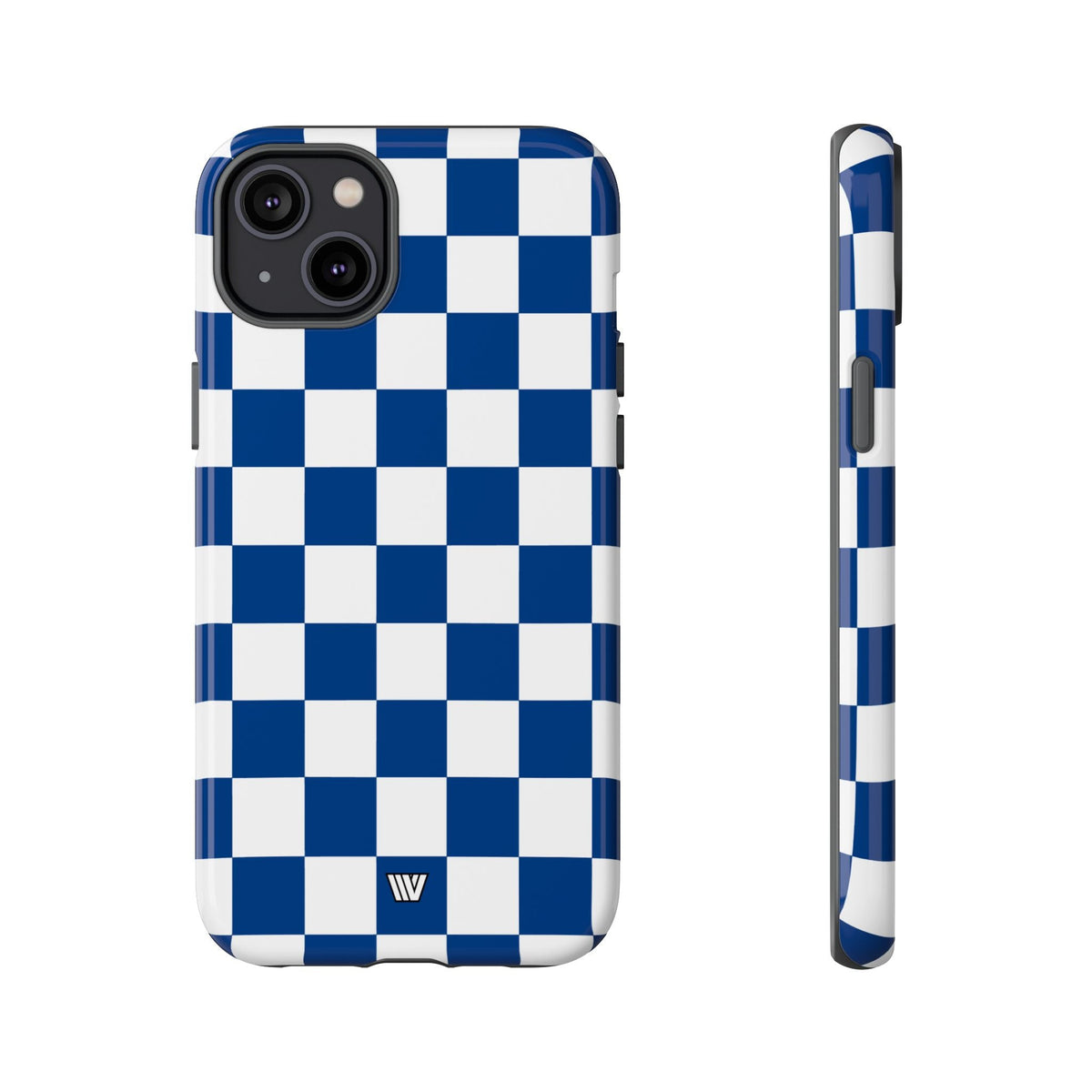 Blue White Checkerboard Tough Phone Case