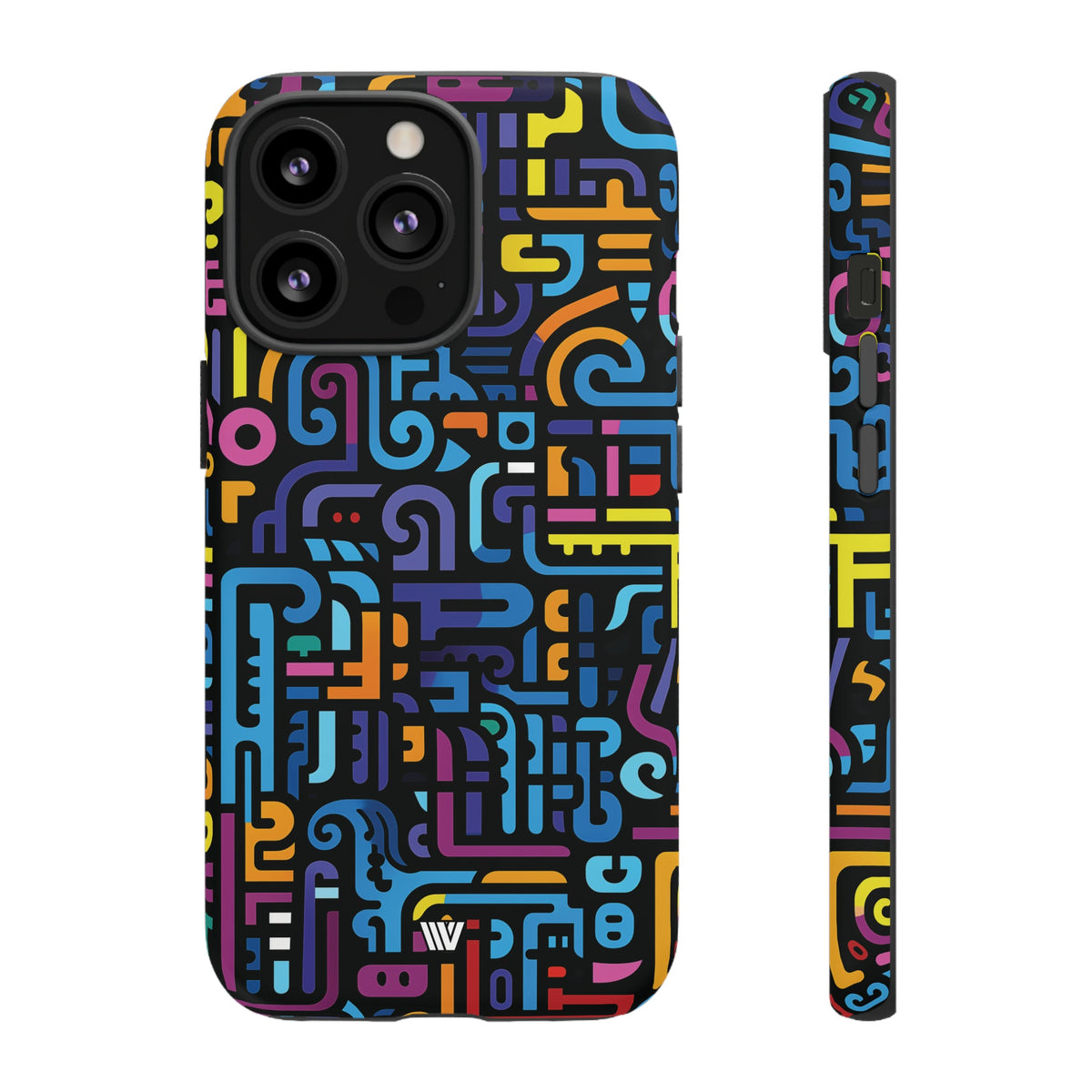 Tough Phone Case Dual-Layer Impact Resistant NEON GLYPHS