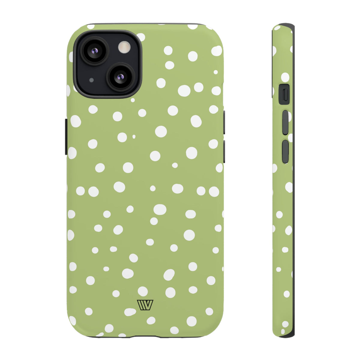 Tough Phone Case Dual-Layer Protection PALE OLIVE DOTS