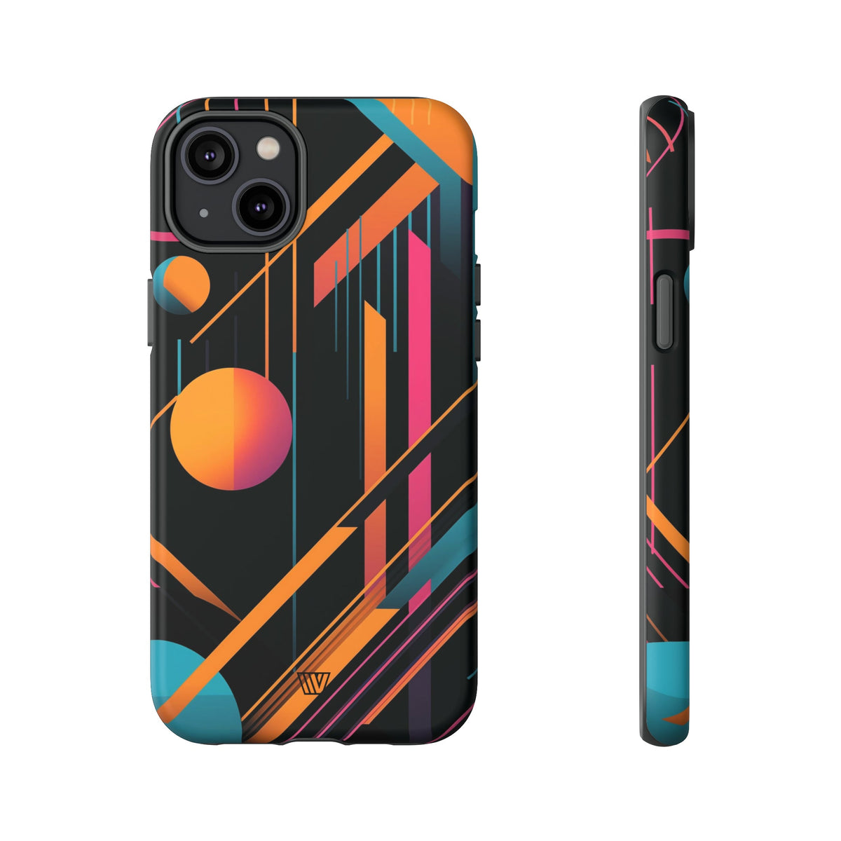 Tough Phone Case Dual-Layer Impact Resistant BOLD RETRO LINES