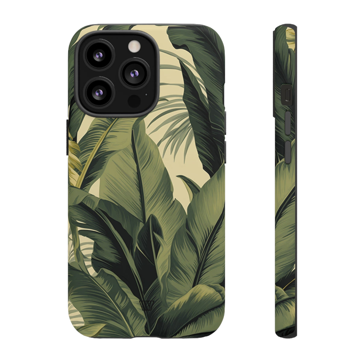 Tropical Leaves Tough Phone Case Dual-Layer Protection
