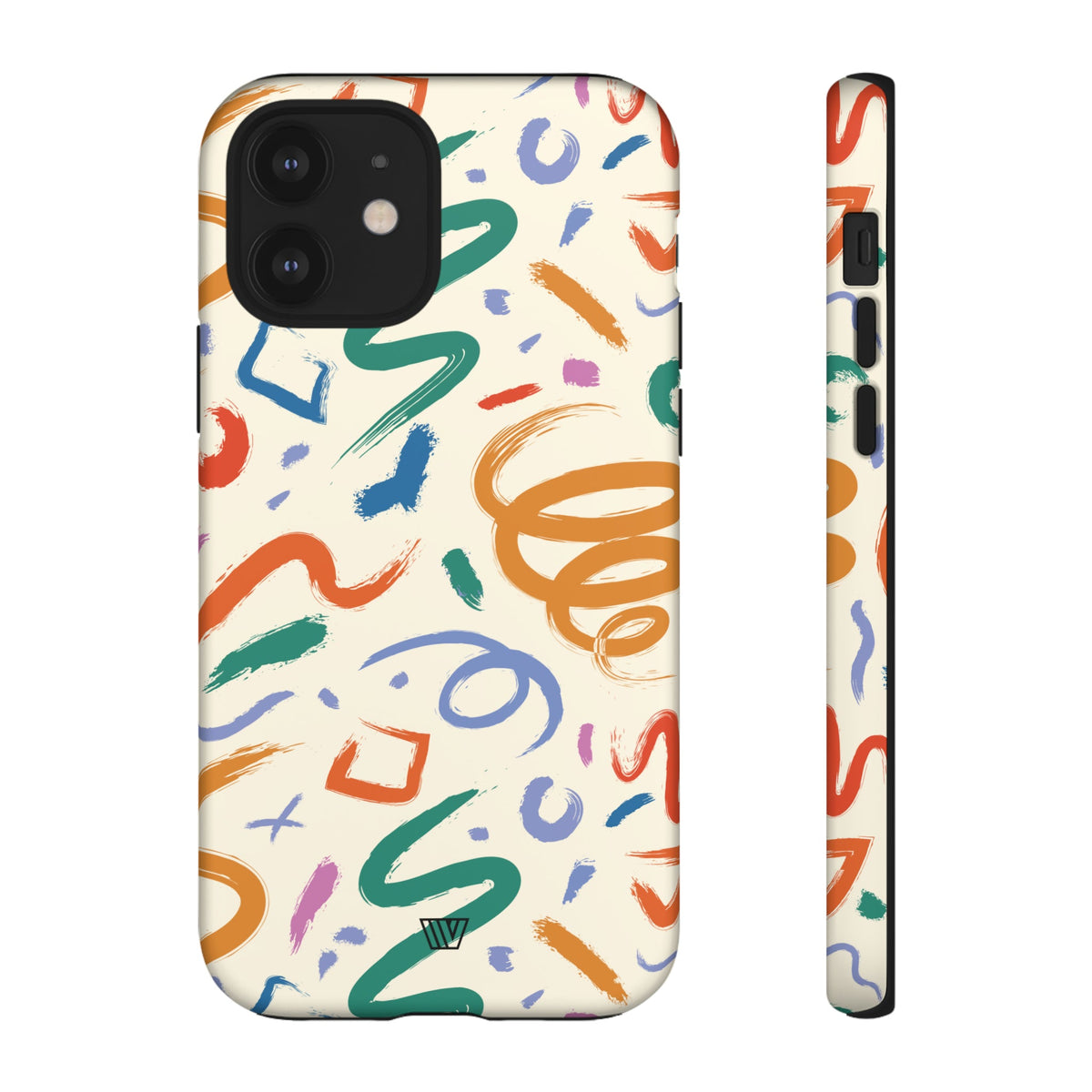 Doodle Brush Strokes Tough Phone Case