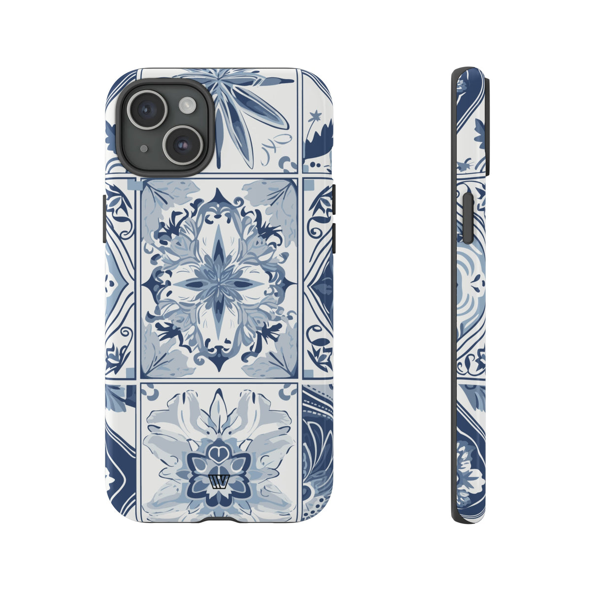 Blue White Tile Tough Impact-Resistant Phone Case