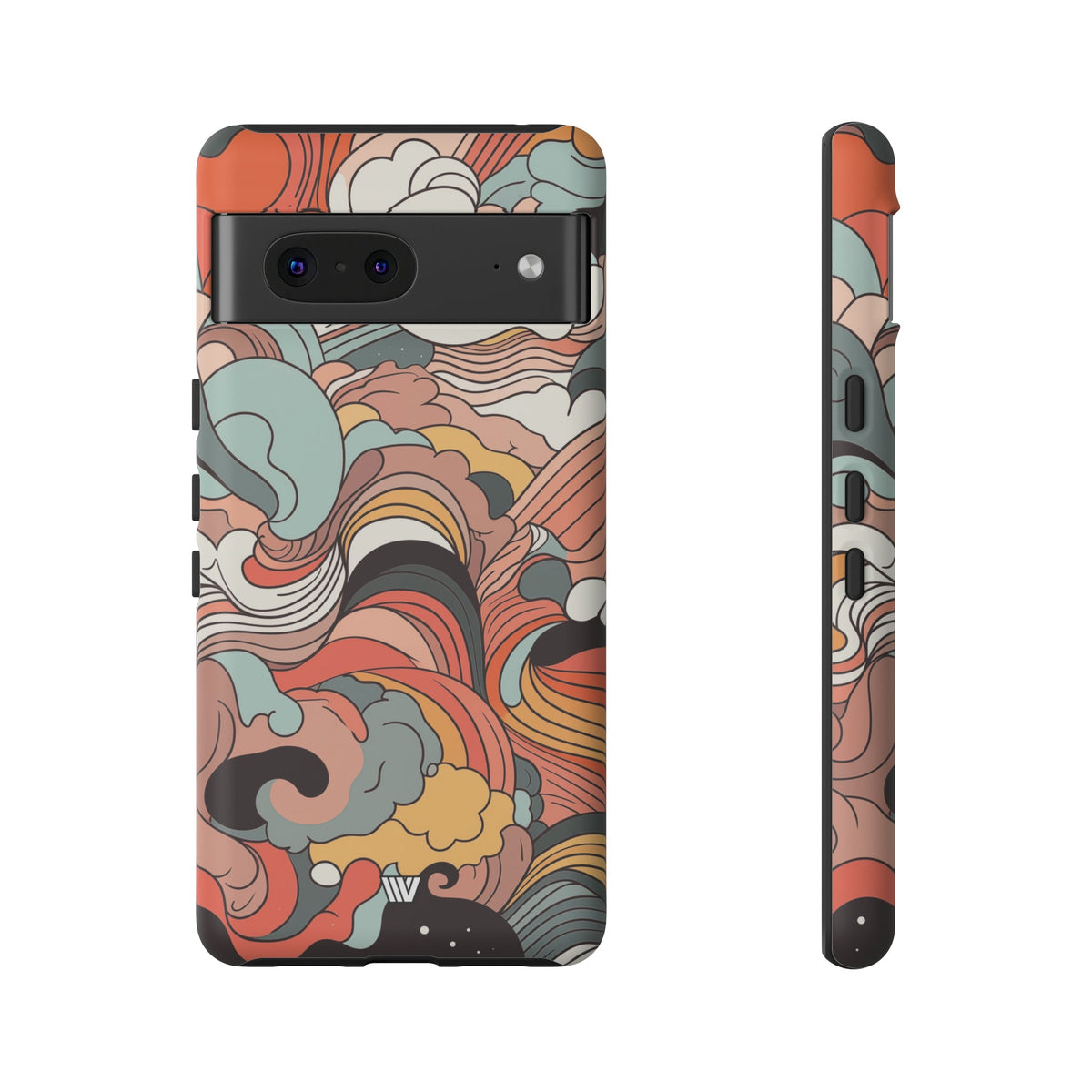 Abstract Doodle Clouds Tough Phone Case