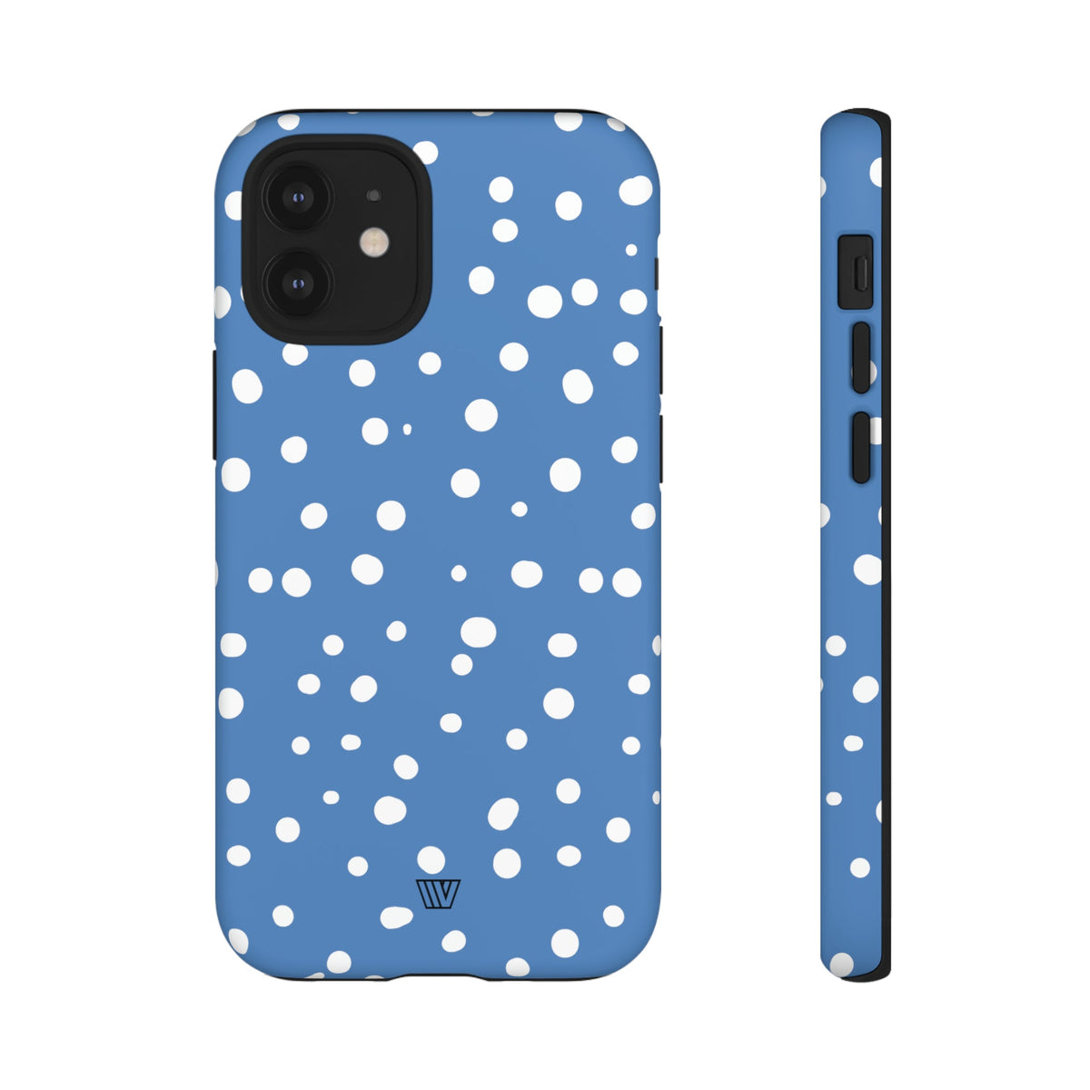 Dusty Blue Dots Tough Phone Case Dual-Layer Protection