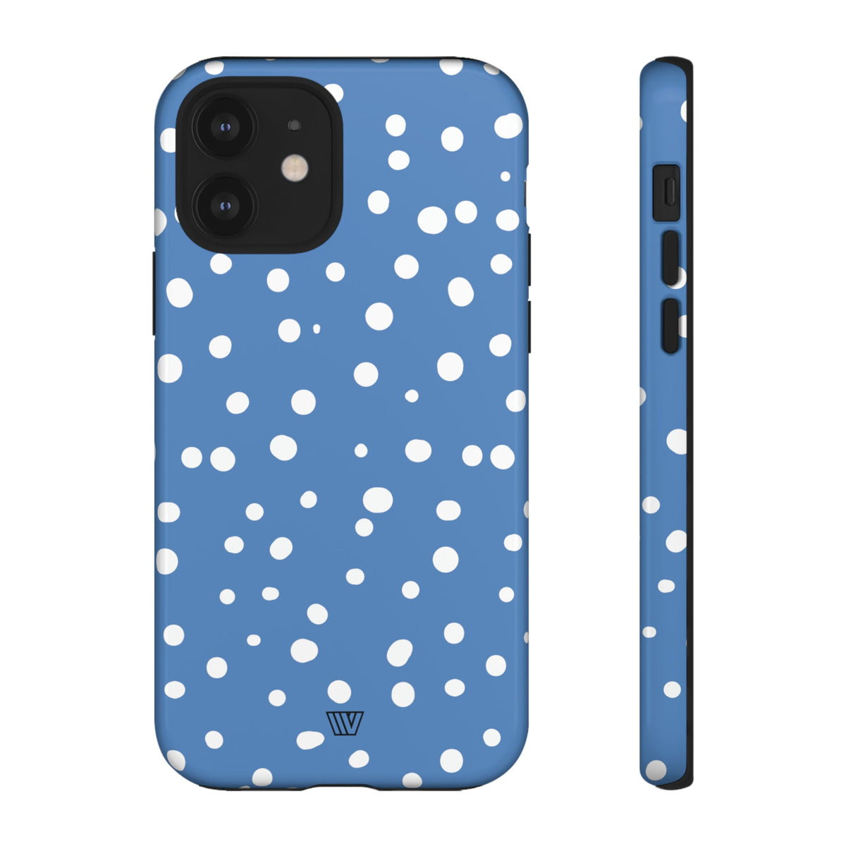 Dusty Blue Dots Tough Phone Case Dual-Layer Protection