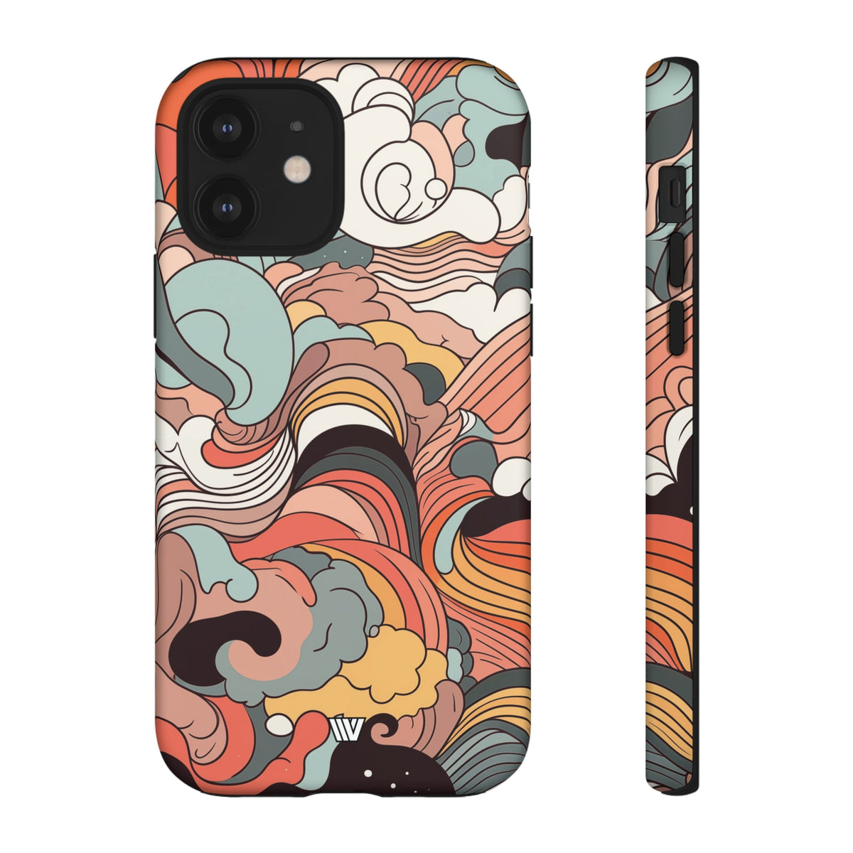 Abstract Doodle Clouds Tough Phone Case