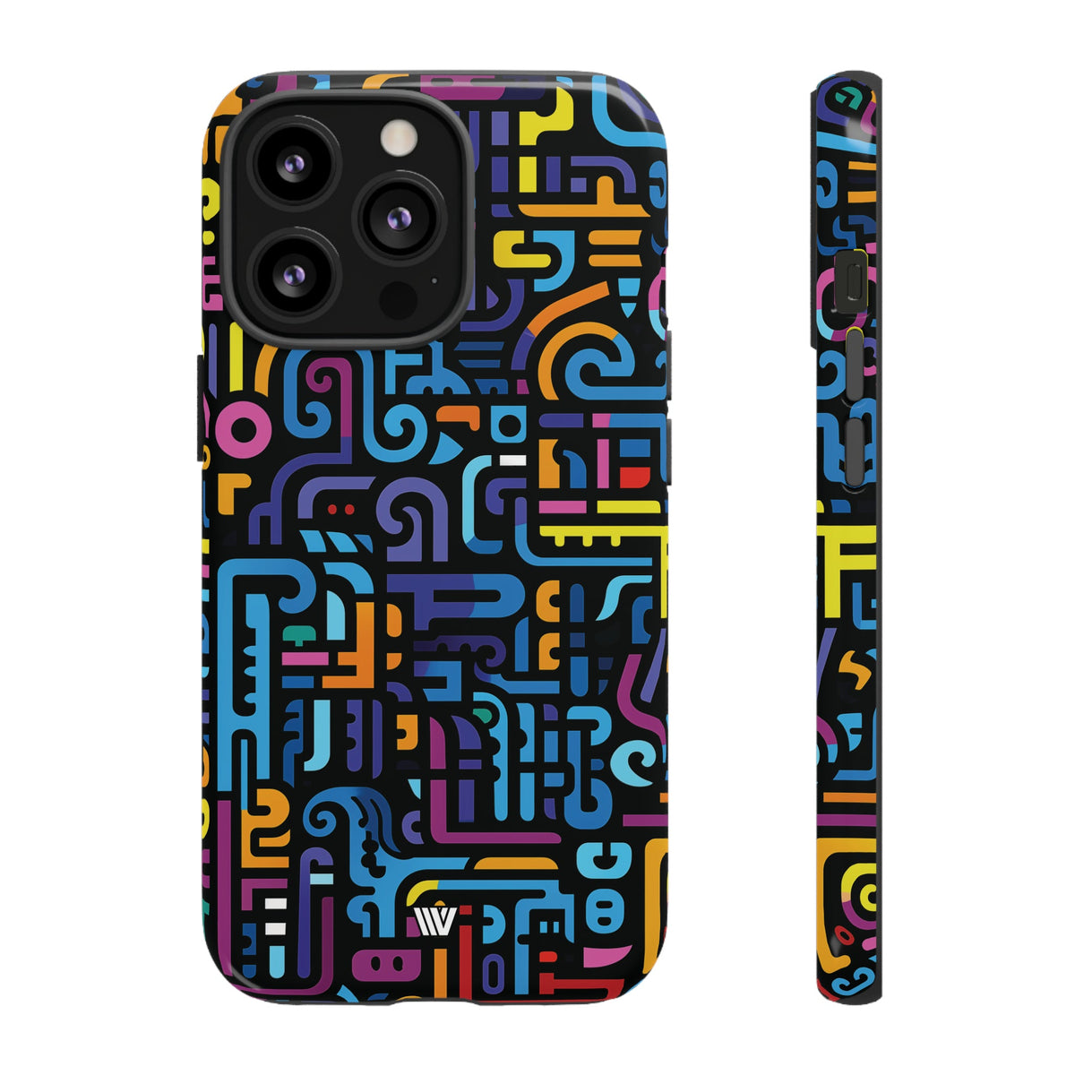 Tough Phone Case Dual-Layer Impact Resistant NEON GLYPHS