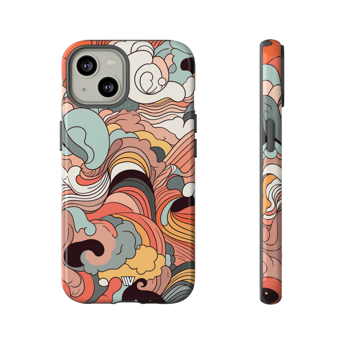 Abstract Doodle Clouds Tough Phone Case