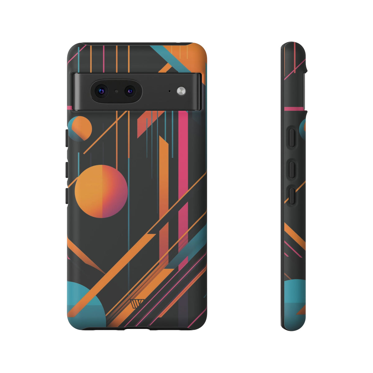 Tough Phone Case Dual-Layer Impact Resistant BOLD RETRO LINES