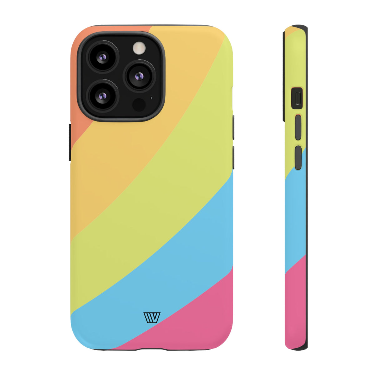 Neon Rainbow Tough Phone Case Dual-Layer Protective Shell