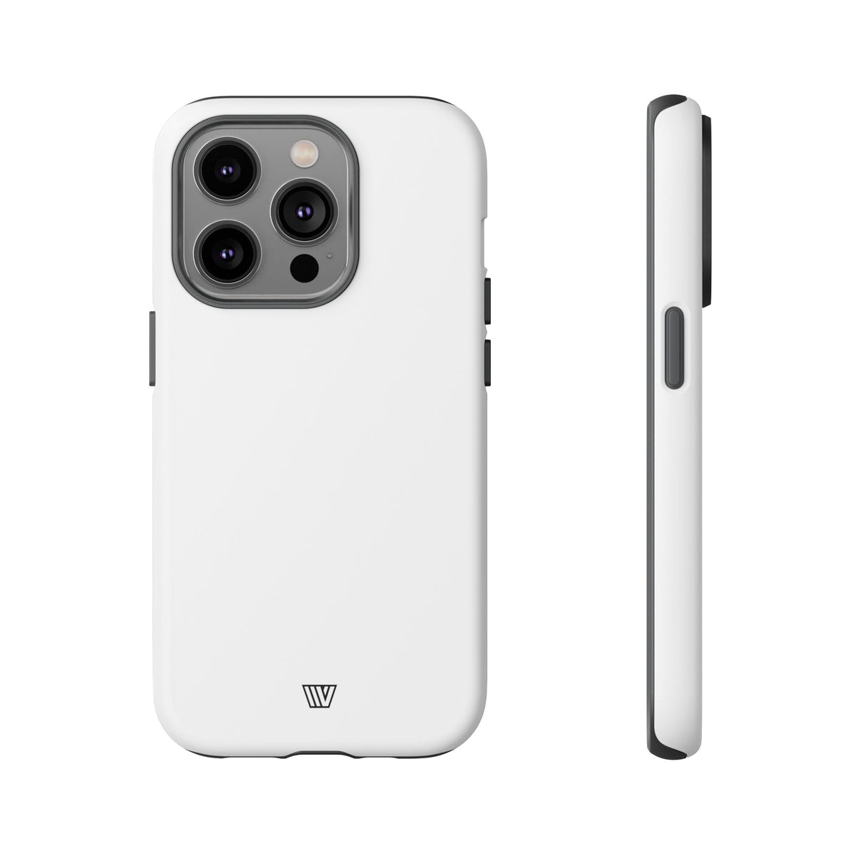 All White Tough Phone Case Protective Dual-Layer Polycarbonate Shell