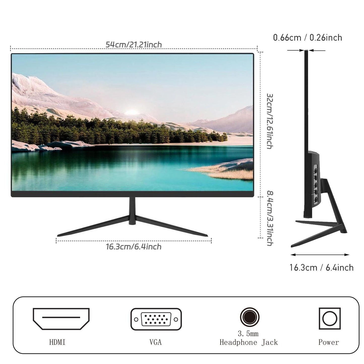Full HD 1080P 22Inch 75Hz Computer Monitor Rehisk RE221KV1