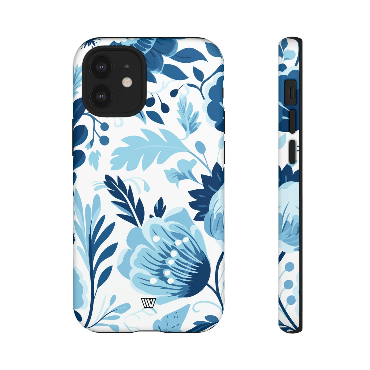 Blue White Flowers Tough Phone Case